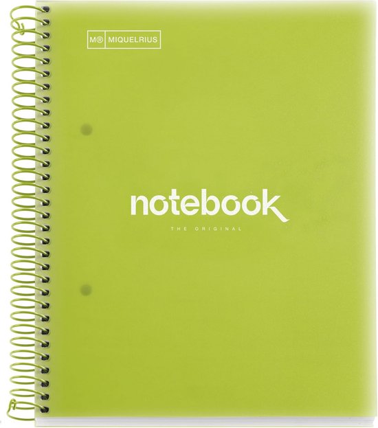 Foto: A5 notitieboek met spiraalbinding gelinieerd gekleurde strepen