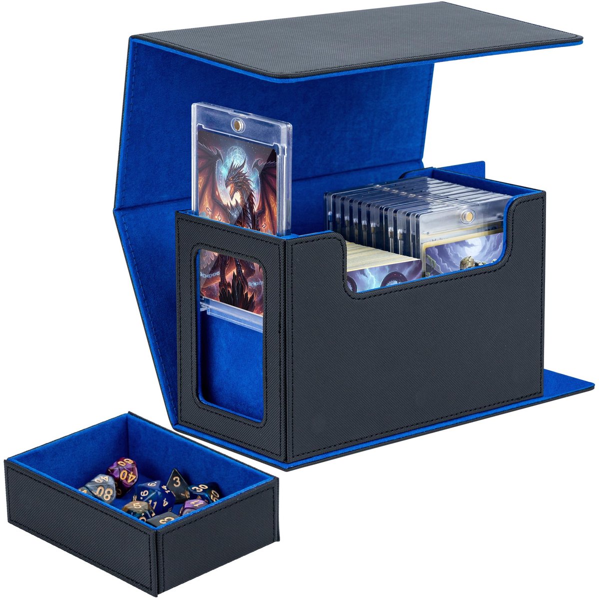IMPERATORIS® Deck Box - Opbergdoos voor Speelkaarten - Card Case - Zwart en blauw