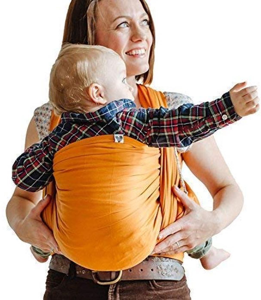 Biologische babydraagdoek - 100% katoen - voor pasgeborenen tot 15 kg - oranje