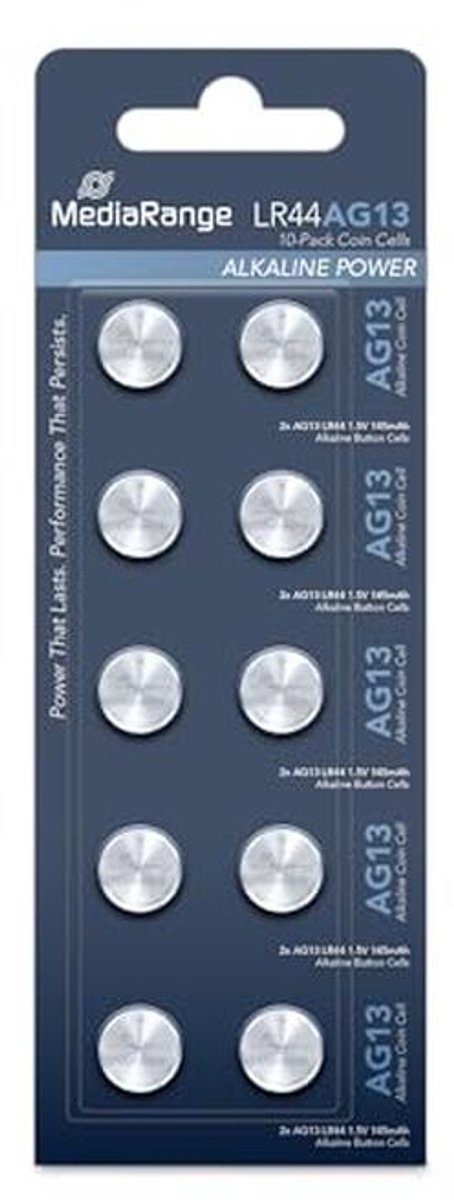 Alkaline Knoopcellen AG13/LR44 1.5V - Verpakking van 10
