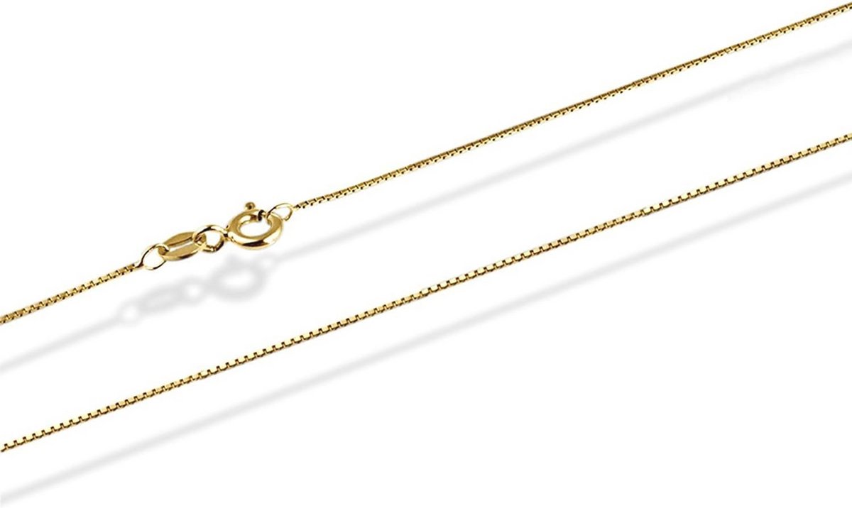 14k - 585 Gouden Italiaanse Venetiaanse Box Chain Necklace - Unisex - 0.75mm Breed