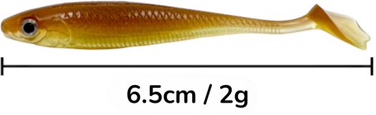 S&D - Shad Set 10 Stuks - 6.5cm / 2g - Bruin - Realistisch Kunstaas met Glitters & Schubbenpatroon - Voor Snoek, Baars & Roofvis van Merkloos — afbeelding 3