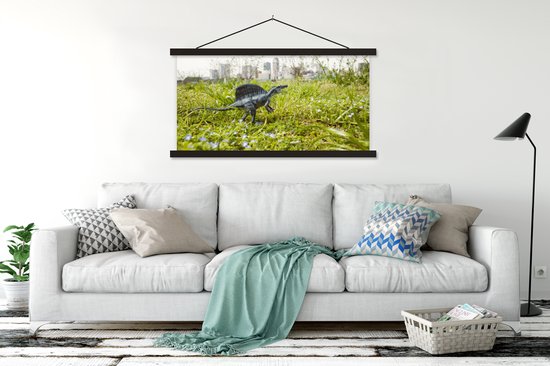 Porte-affiche avec affiche - Affiche scolaire - Dinosaurus - Herbe - Klein - 150x75 cm - Lattes noires