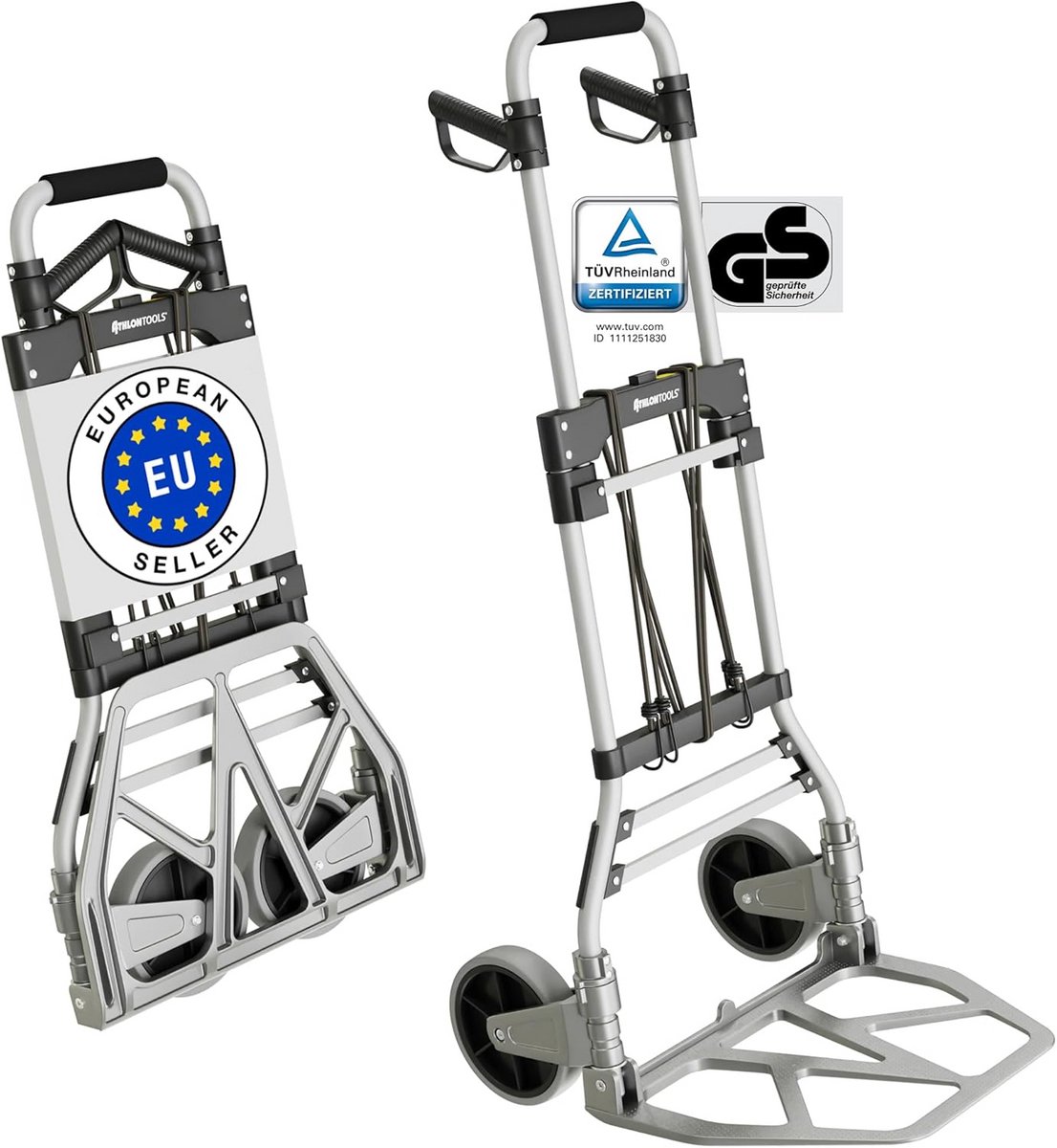 Vouwbare Handtruck met soepele wielen en extra stabiliteit - handige transportoplossing voor zware lasten