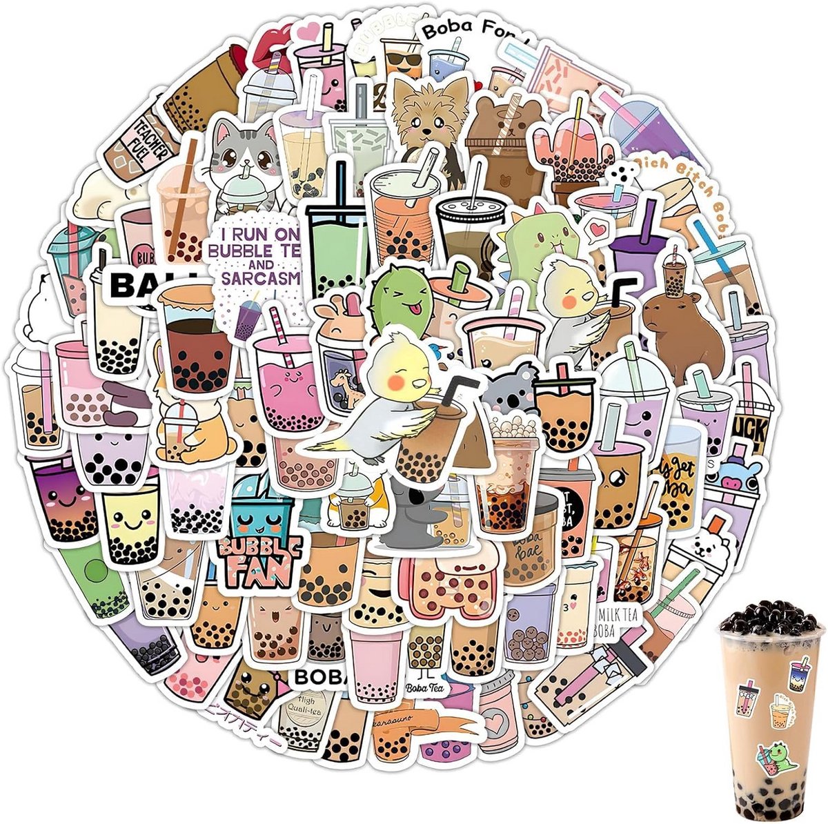 Waterdichte stickers voor Bubble Tea - Creatief en duurzaam