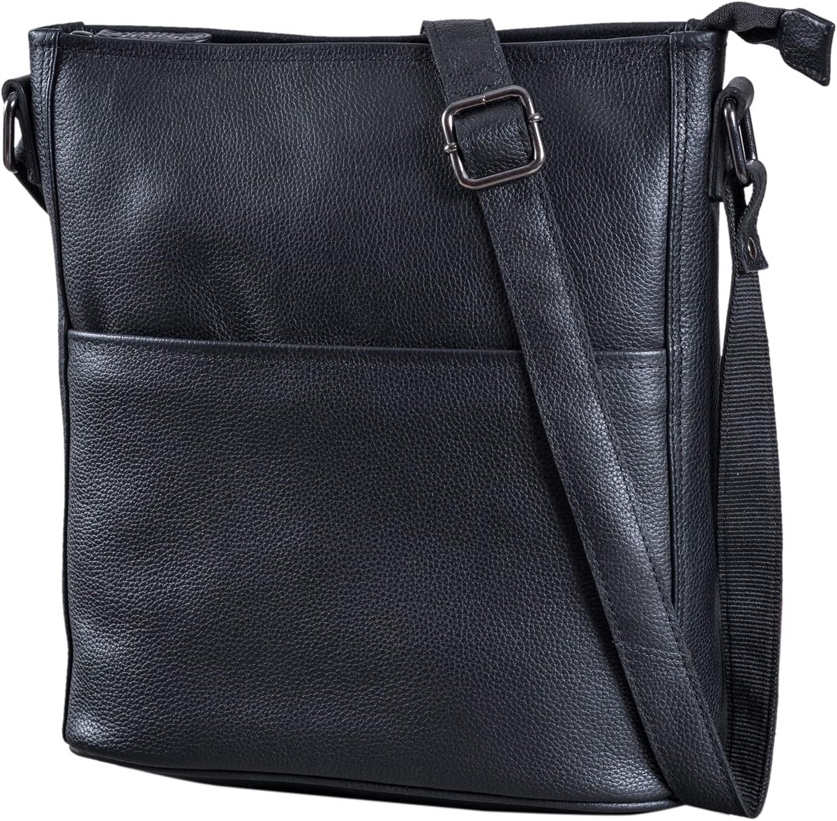 Dames Schoudertas van Echt Leer in Vintage Look - Onyx Zwart