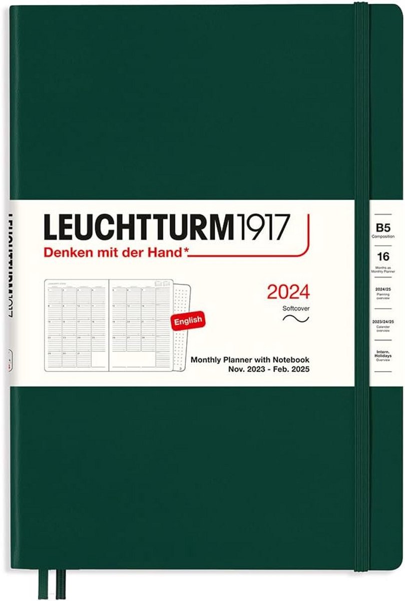 Maandplanner 2024 B5 Softcover 16 Maanden - Weekoverzicht en Notitieboek