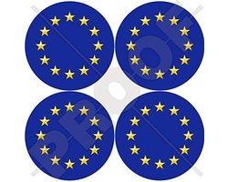 Europese Unie Stickers Ronde EU Vlag 50mm Bumper Raam Decals (4 Stuks)