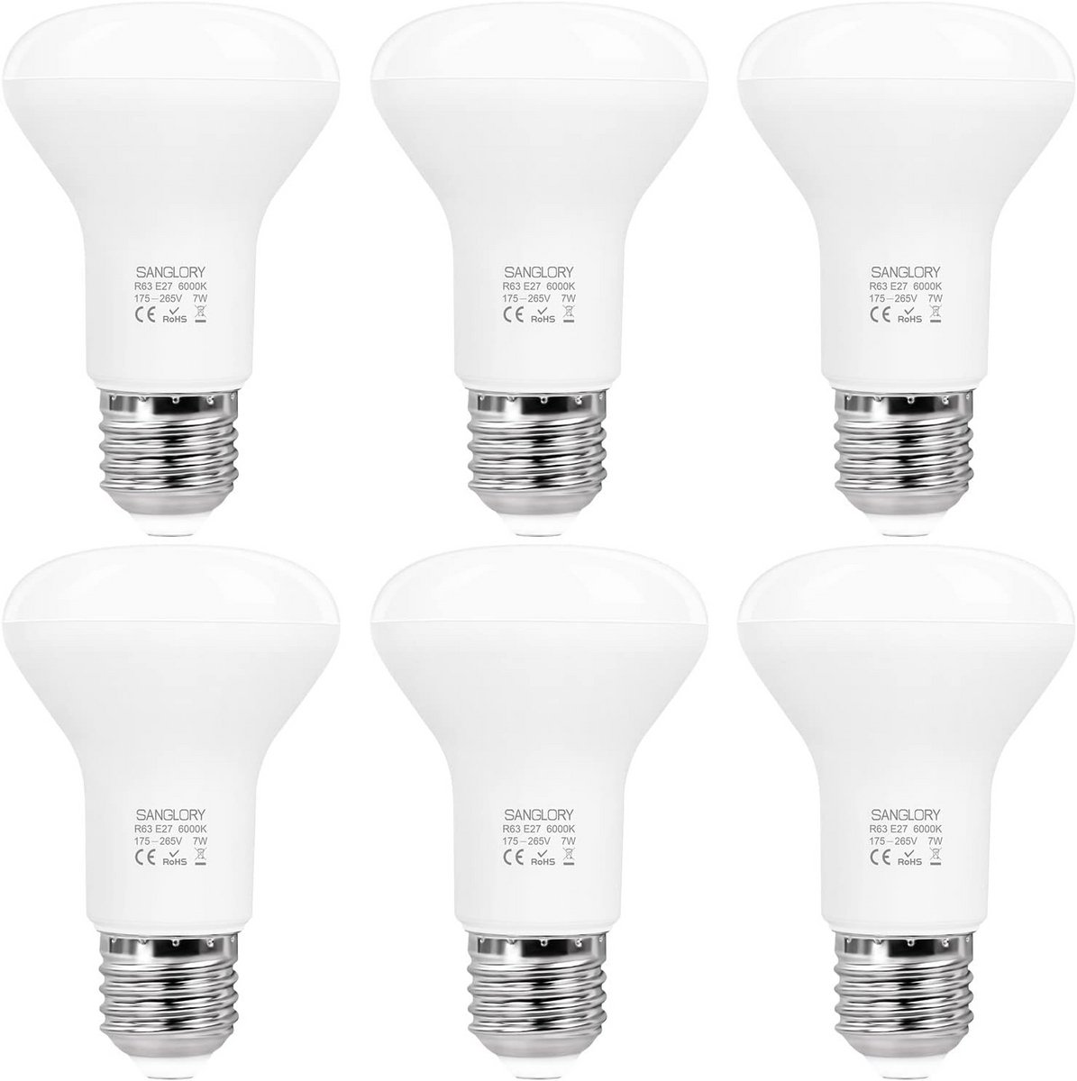 LED Spotlight E27 R63 7W Koudwit 6000K 810LM 120 Graden