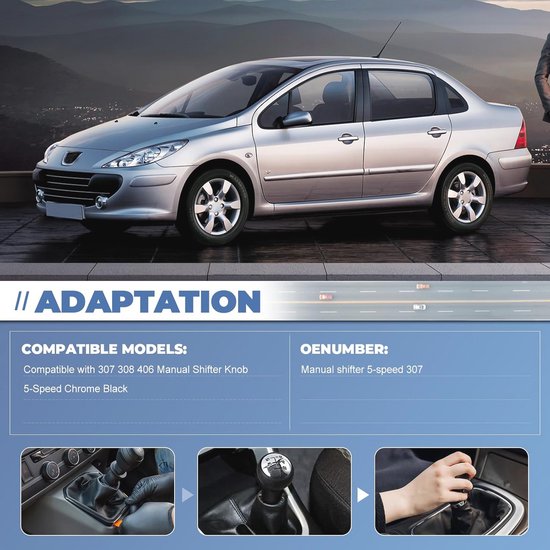 Handmatige Versnellingspook Knop 5 Versnellingen Set voor Peugeot 307 308 607 608 en Citroën Picasso C3 C4 C5 van Peugeot — afbeelding 2