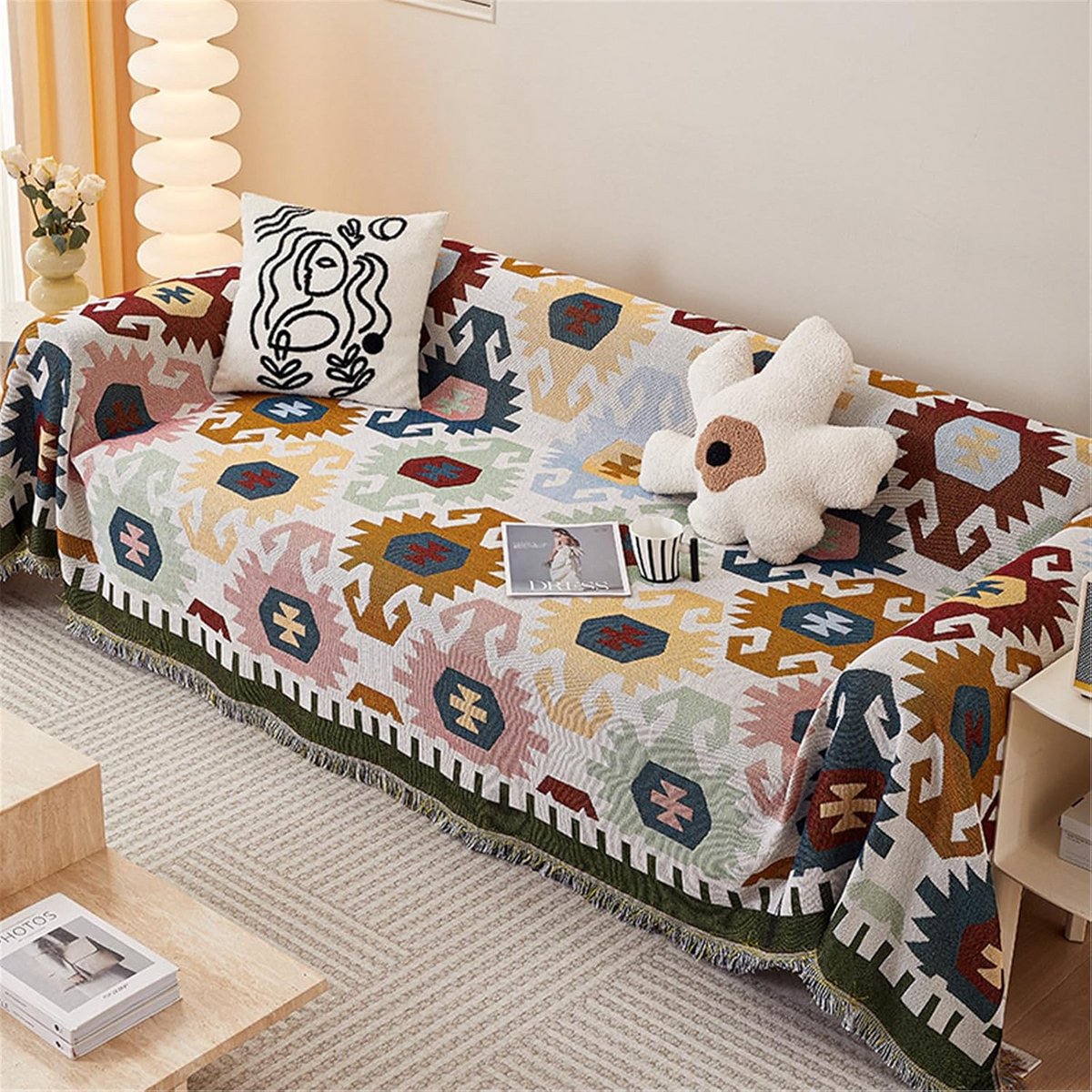 Grote Plaid voor Bank en Sofa - Zachte, Omkeerbare Decoratieve Blanket