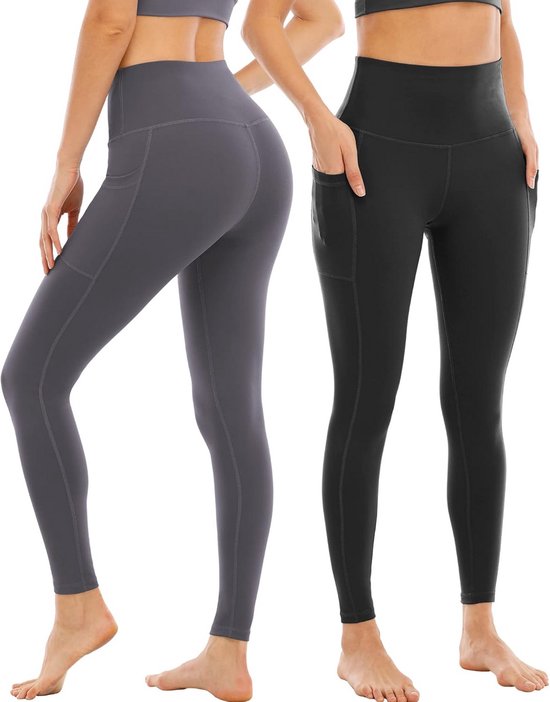 Dames Leggings met Zakken, Hoge Taille en Buikcontrole - 4 Pack — afbeelding 4