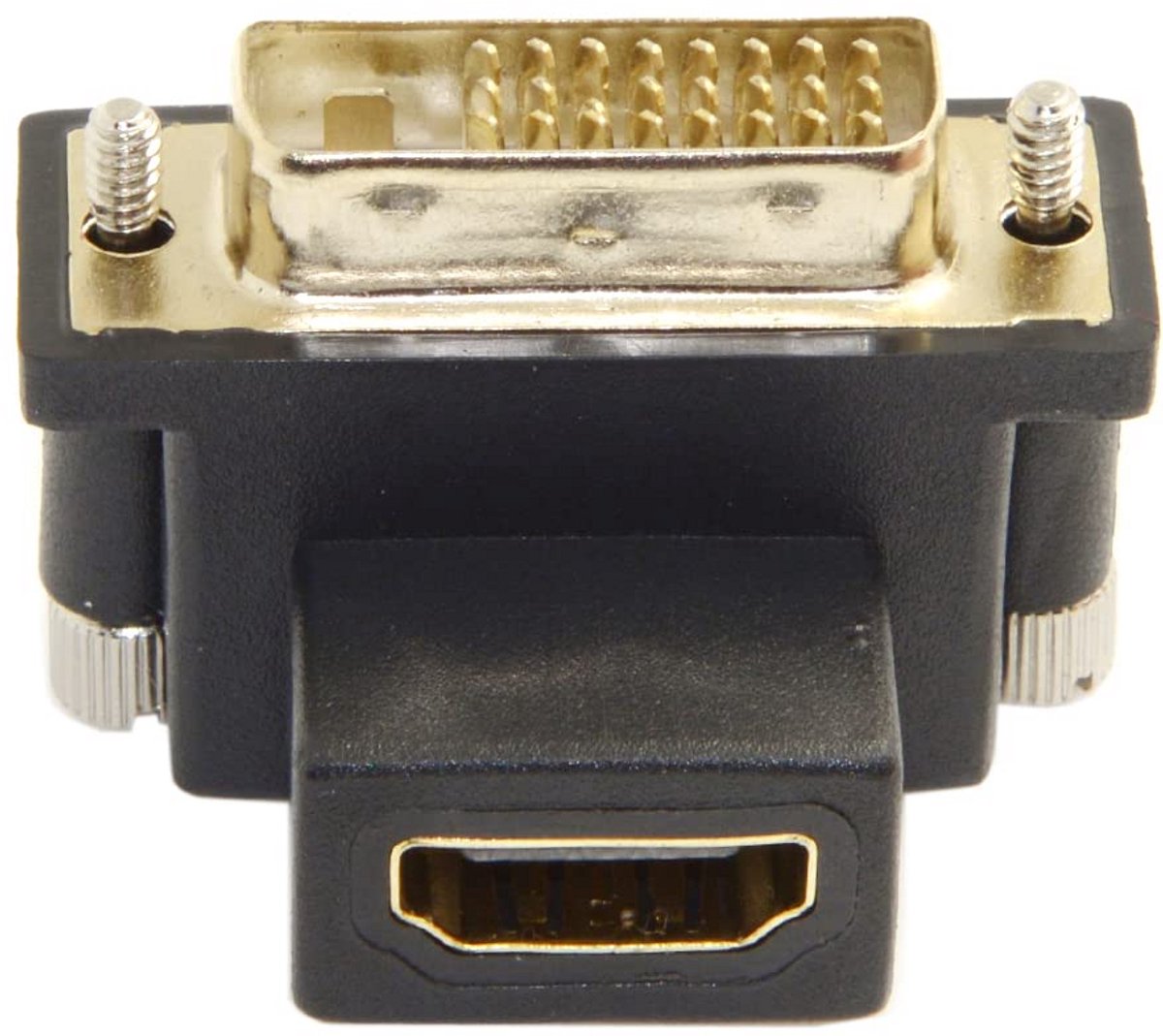 90 Graden Gebogen DVI-I naar HDMI Adapter (Vrouwelijk) voor PC en HDTV