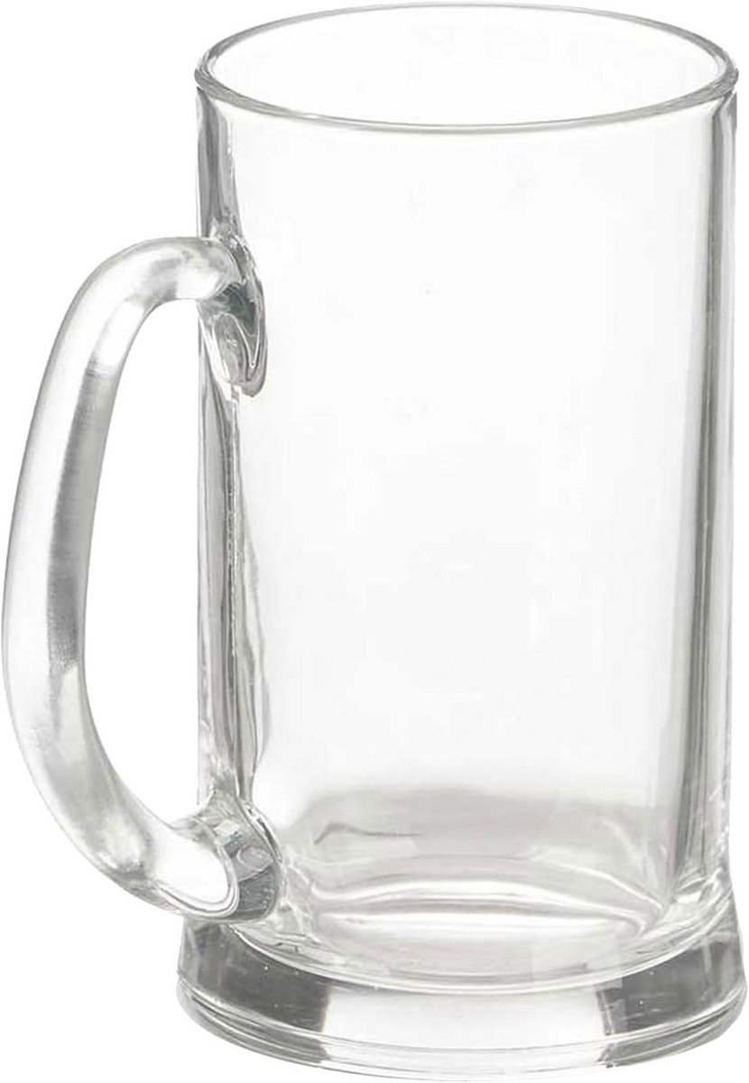 Grote Bierpul 650ml met Stevig Handvat - Hoge Kwaliteit Glas