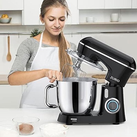 Keukenmachine 1300 W, 5,5 l, Kneedmachine met 10 Versnellingen en Stille Fermentatiefunctie van Merkloos — afbeelding 5