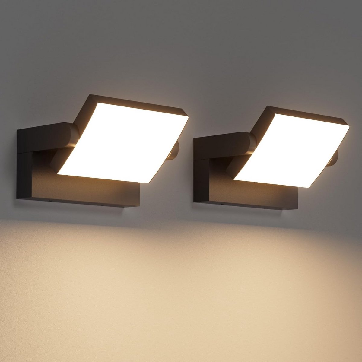 2 stuks Moderne LED Wandlamp Draaibaar 24W Warmwit IP65 Binnen en Buiten geschikt voor Tuin en Terras