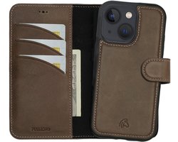 Pulledro iPhone 14 compatibel uitneembare leer BookCase hoesje - Antic Coffee