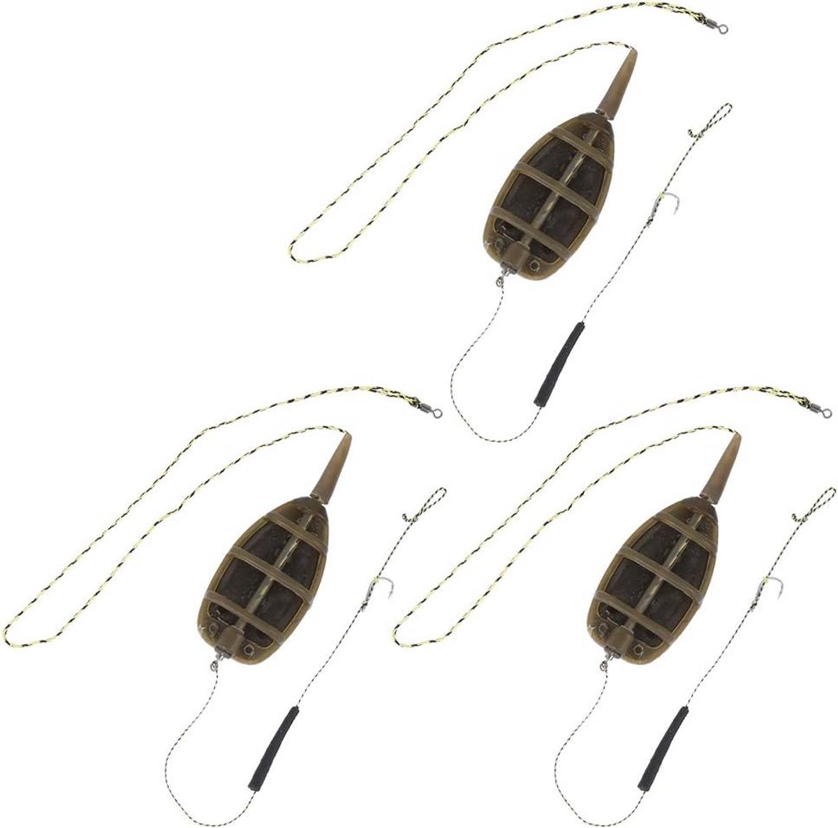 3-delige Inline Method Feeder Set voor Karpervissen en Vissen met Voer