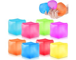 longziming -Squeeze Cube Antistressballen 8 Stuks – Fidget Toy Stress Cube – Gemengde Kleuren Squishy Fidget Toys van TPR – Thick Substance Sensorisch – Cube Squishies Anxiety Stress Relief – Stress Speelgoed voor Volwassenen