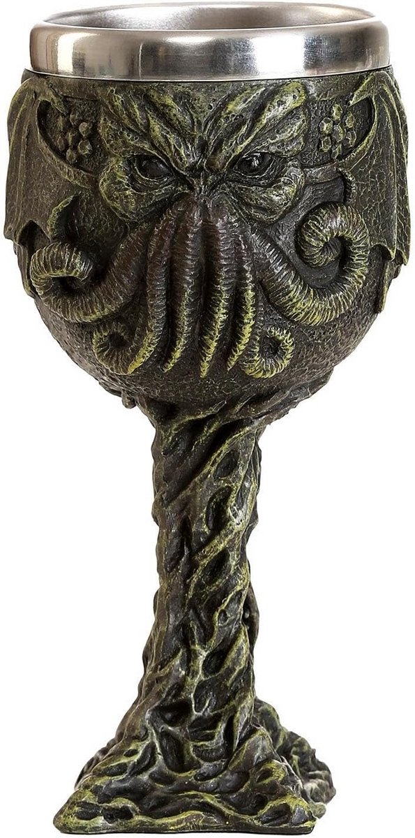 Cthulhu Octopus Kunsthars Wijnglas - 17 cm