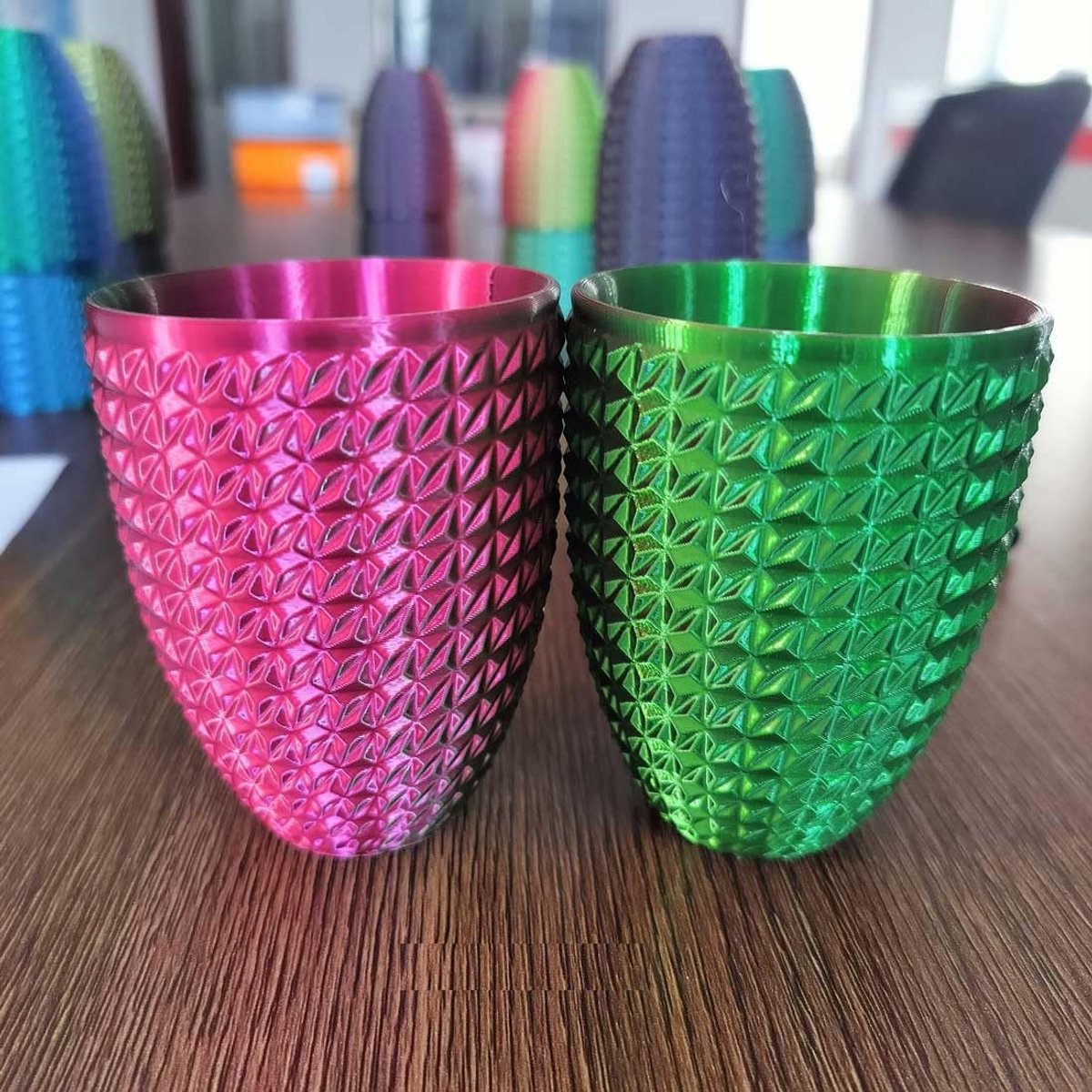 Zijde Tweekleurig PLA Filament 1.75mm 1KG Roze/Groen Dubbele Kleur 3D Printer Materiaal