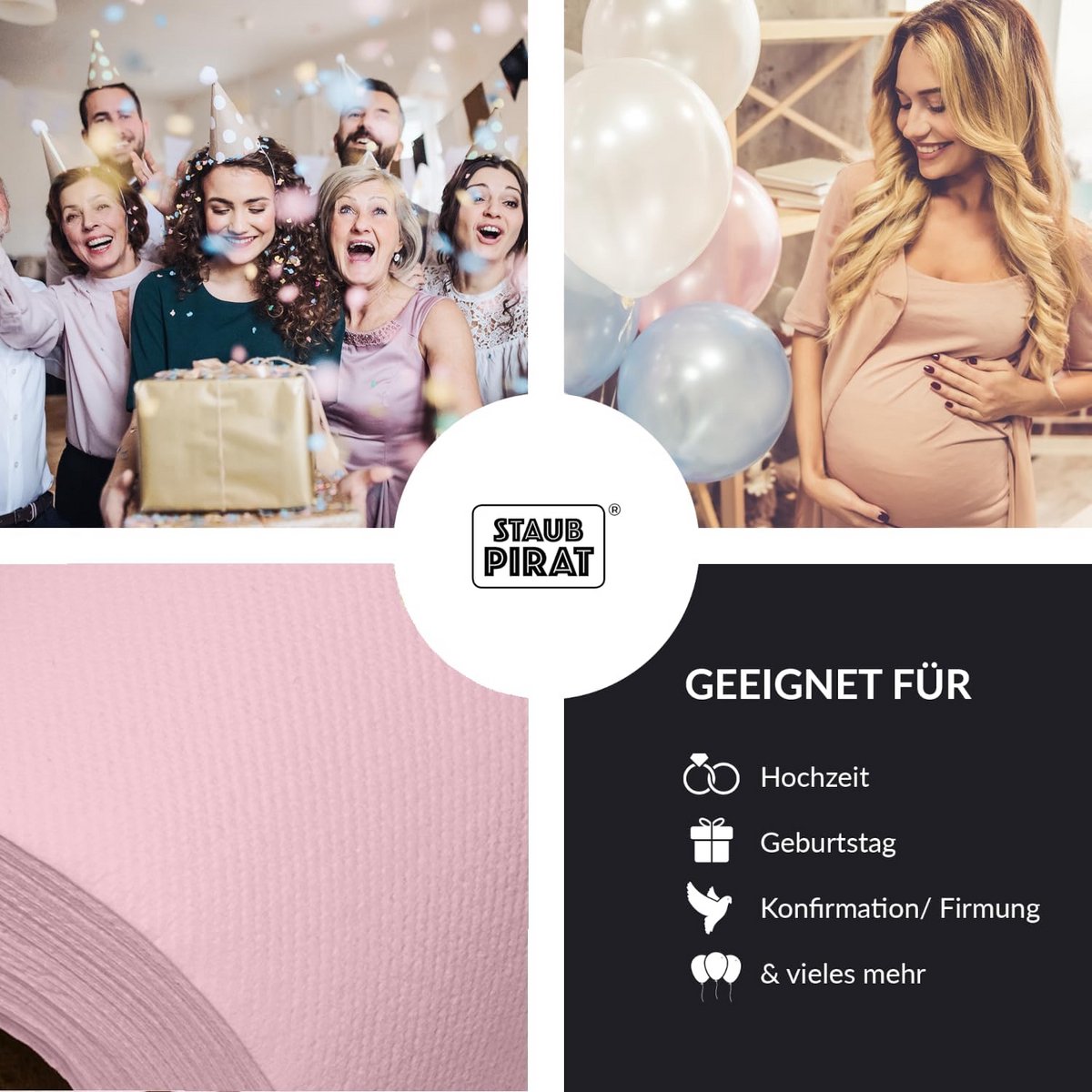 Tafelloper 40 cm breed, 24 m lang in 12 kleuren voor feestelijke decoratie