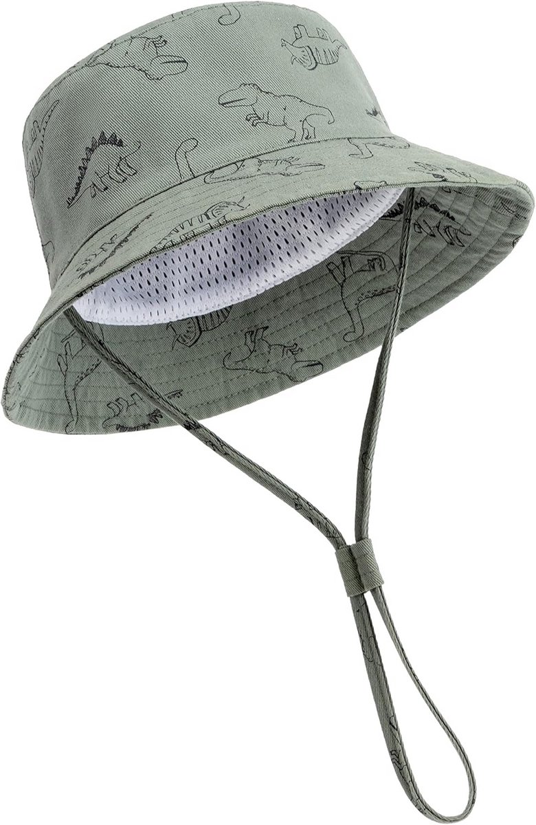 Baby Zonnehoed Peuter Zonbescherming Unisex Zomer Bucket Hat met Kinband UPF 50+