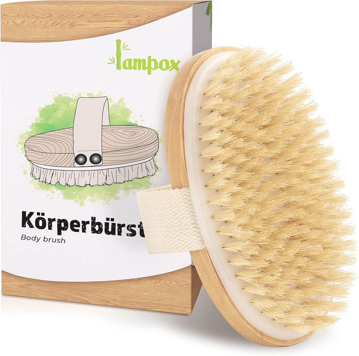Droogborstel voor lichaamsverzorging - Peeling en massageborstel tegen cellulitis