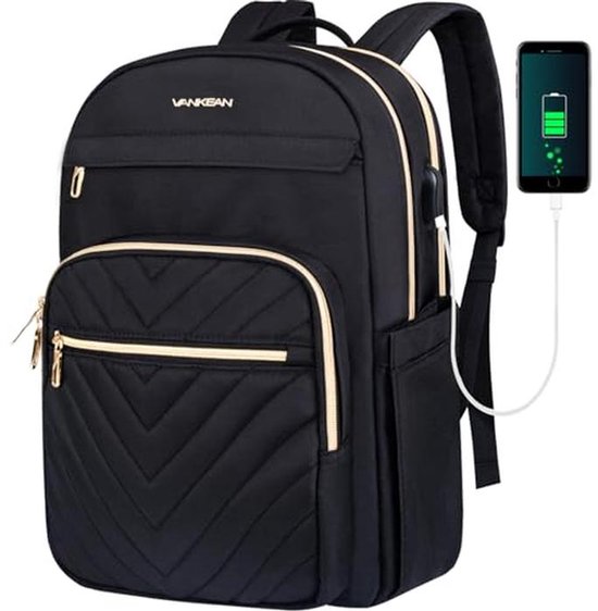 Vintage Laptop Rugzak 15.6 Inch voor Mannen/Vrouwen, Tas voor
