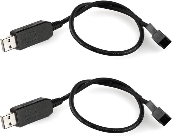 USB naar 12V Step-Up Kabel voor PC Ventilator (3-pin & 4-pin) - Stroomvoorziening Voeding