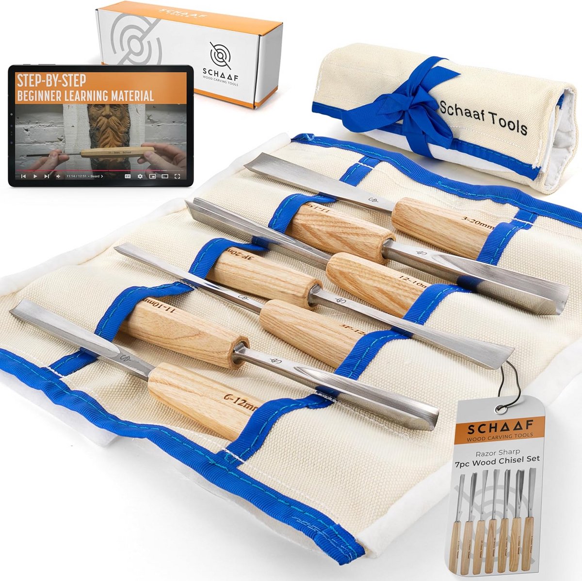 7-delige uitbreidingsbeitel set voor houtbewerking | compleet set voor beginners en professionals | scherpe en duurzame gereedschappen