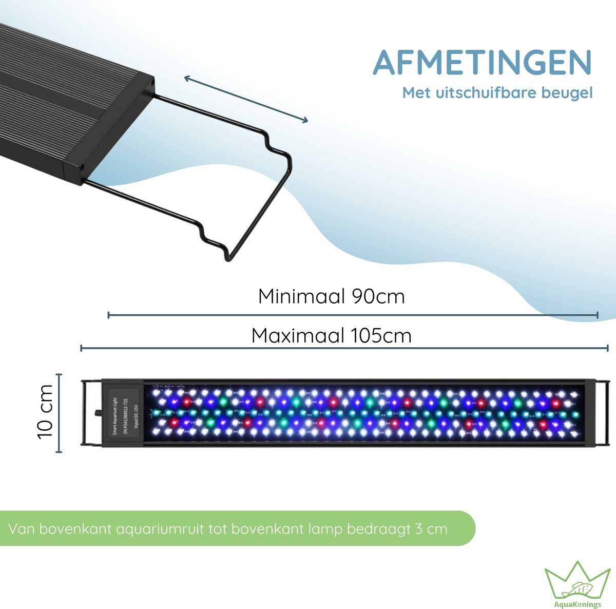 AquaKonings LED aquariumlamp 90-105 cm, dimbaar met timer thumbnail 6