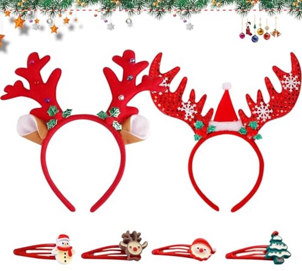 Glitter Kerst Hoofdband voor Feestdagen - Haaraccessoires voor Volwassenen en Kinderen