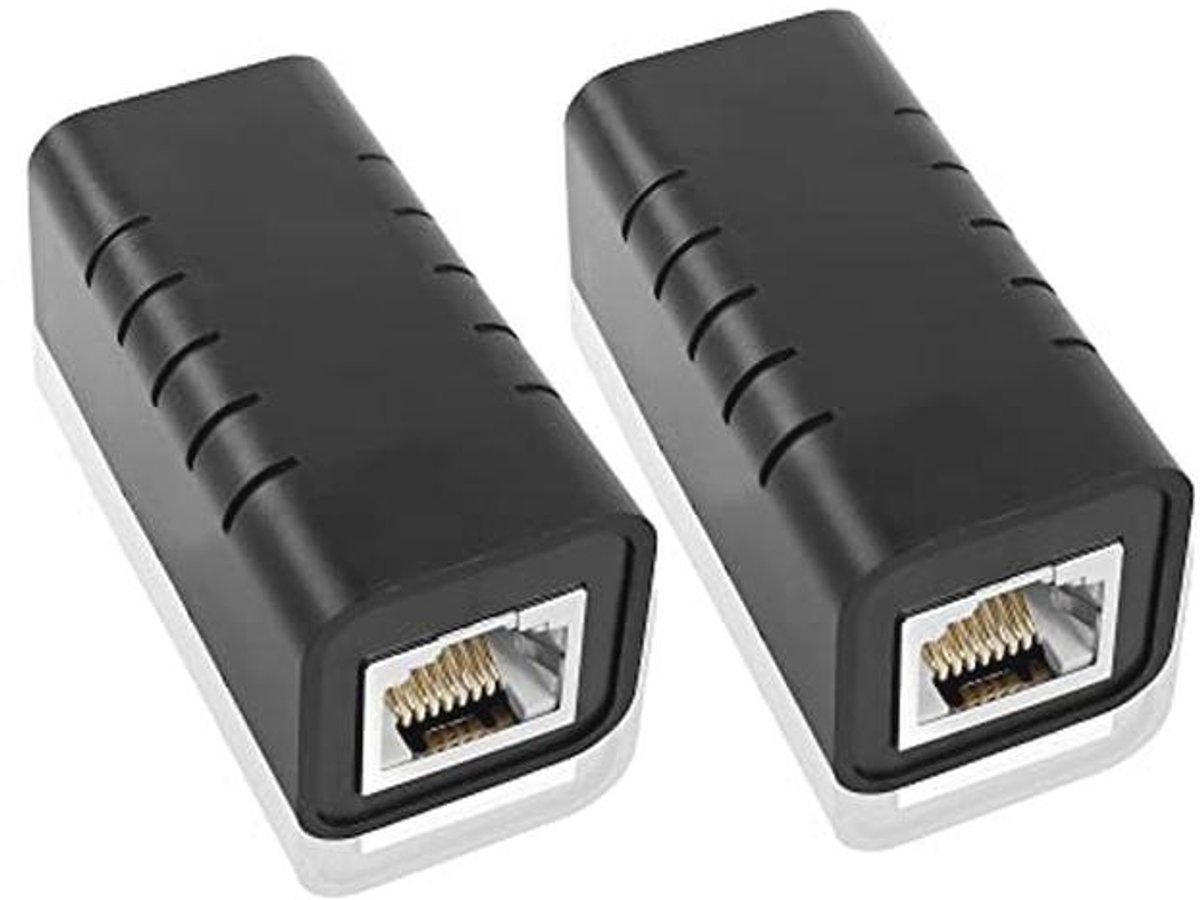 RJ45 Ethernet Overspanningsbeveiliging 2-Pack - Netwerk Koppeling voor Routers en Laptops