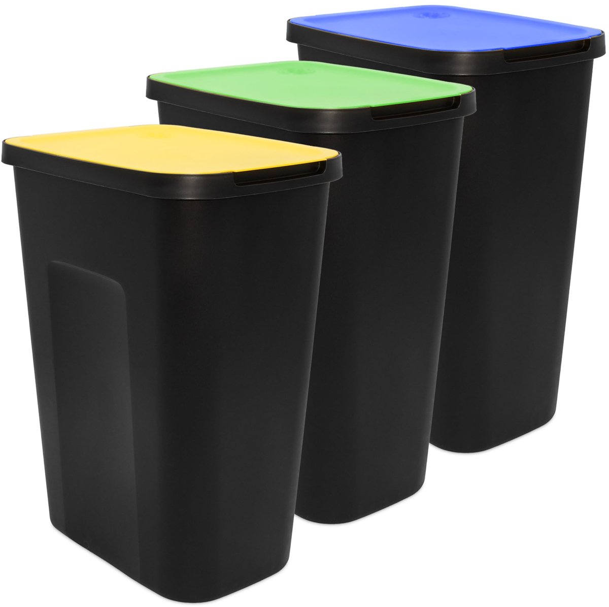 Unyqoos® Drie-delige set afvalemmers voor efficiënte afvalscheiding thuis of op kantoor