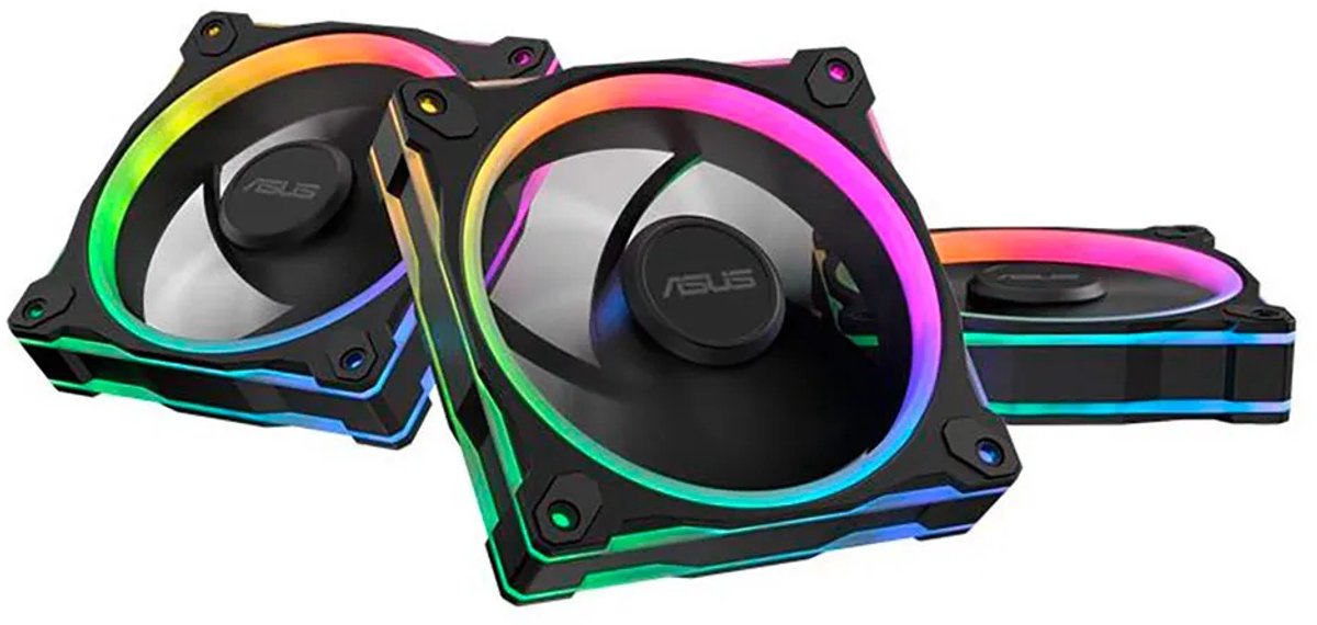 Image of ASUS Prime MR120 Fan ARGB Reverse Black 3in1 Computer behuizing Ventilator 12 cm Zwart 3 stuk(s)