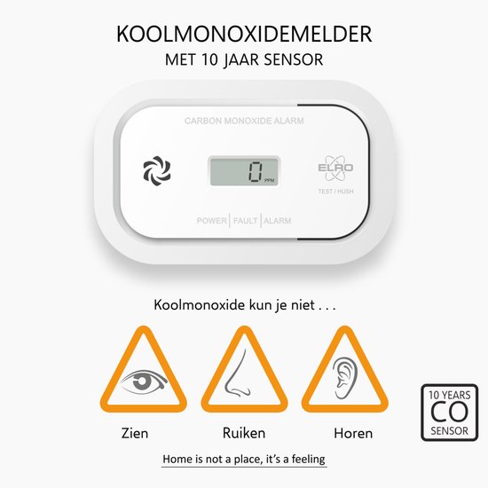 Illustratie met iconen van oog, neus en oor, die aangeven dat CO niet gezien, geroken of gehoord kan worden.