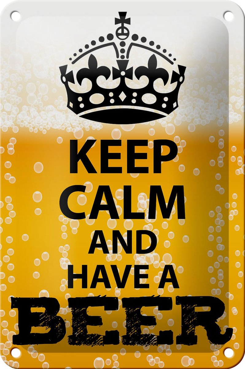 Blechschild Spruch 12x18cm Keep Calm and have a Beer Bier