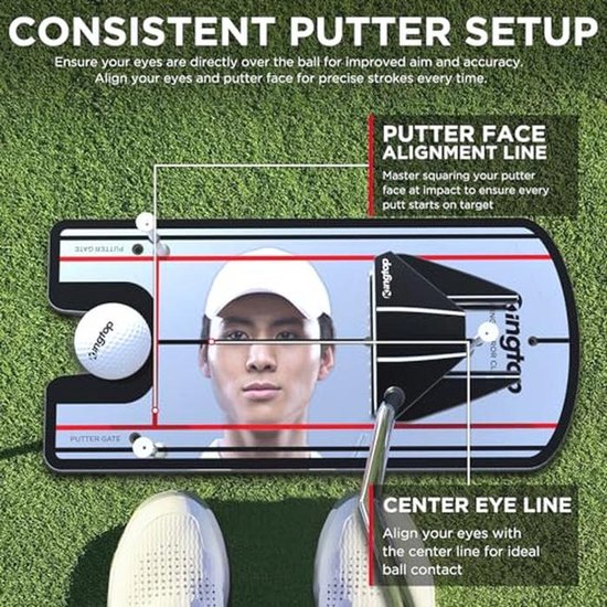Golf Putting Alignment Spiegel met Putting Cup Combo - Draagbare Swing Training Hulpmiddelen en Oefening Trainer van GOLF — afbeelding 4
