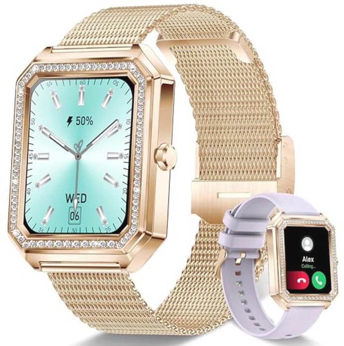 Slimme Horloge Goud - Elegante Fitness Tracker met Diverse Functies