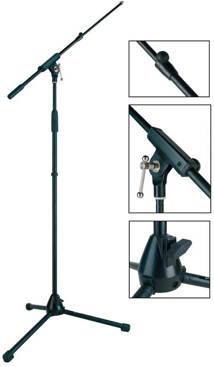 Microfoonstatief - Boston MS-1425-BK - Stage Pro - Telescopische hengel - 94-168cm - Zwart