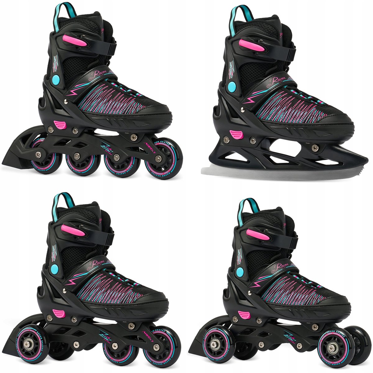 RAVEN Allure 4-in-1 Schaatsen/Schönen/Skaters Maat 38-42