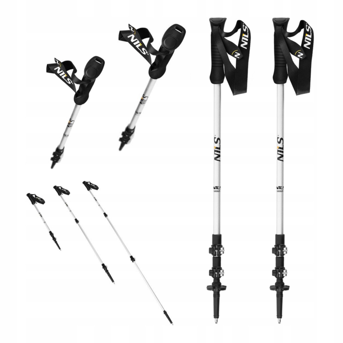 Nils TK8602 Trekkingstokken Wit - Verstelbaar, Lichtgewicht Aluminium