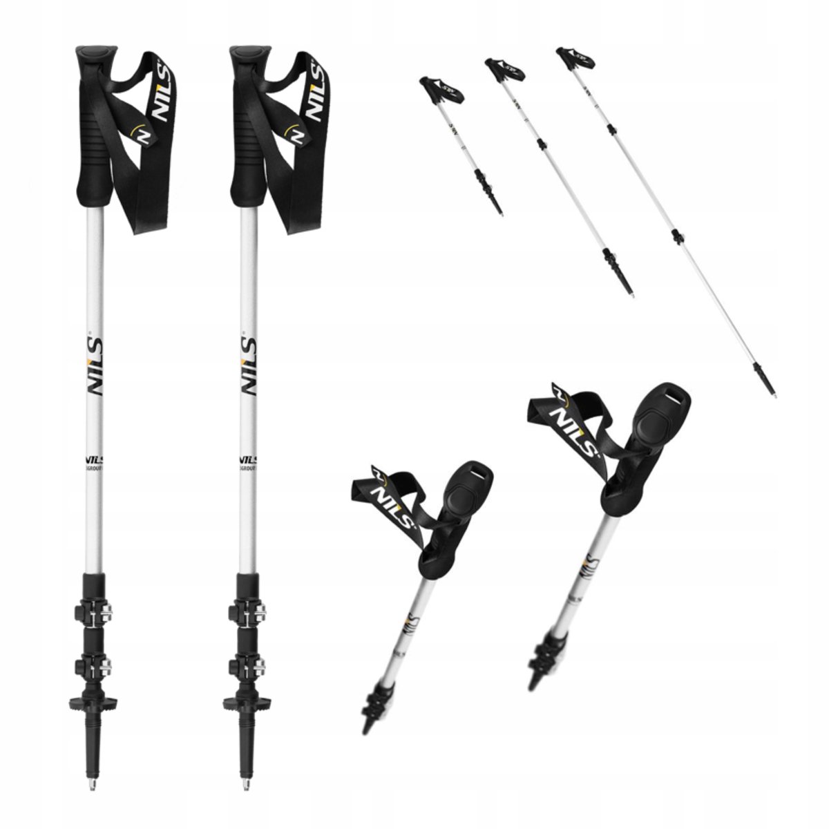 Nils TK8602 Trekkingstokken Wit - Verstelbaar & Aerodynamisch