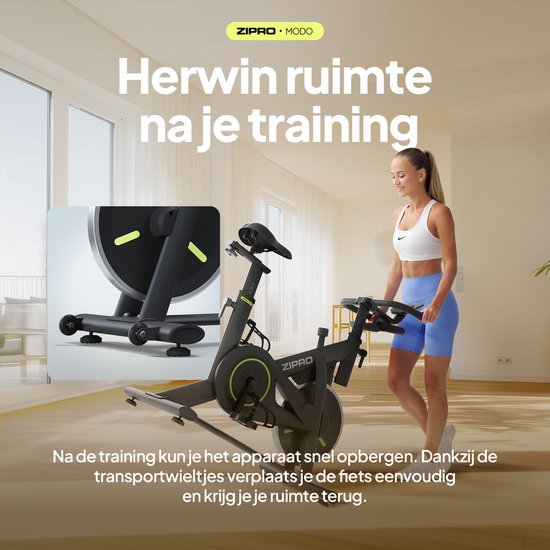 ZIPRO Hometrainer Fiets met 8-Niveaus Magnetische Weerstand, Smartphonehouder, LCD Monitor, Verstelbaar en Comfortabel Zadel, Fitnessbike voor Cardiotraining Thuis, Licht Fiets Hometrainer (One S