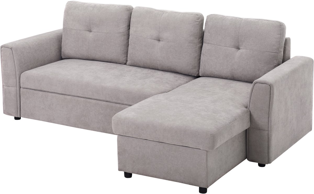 GranMaison Slaapbank - Uitklapbaar - Slaapstoel - Logeerbed - Zetelbed - Slaapfauteuil - Vouwbed - 2 persoons - Zeer comfortabel - Grijs