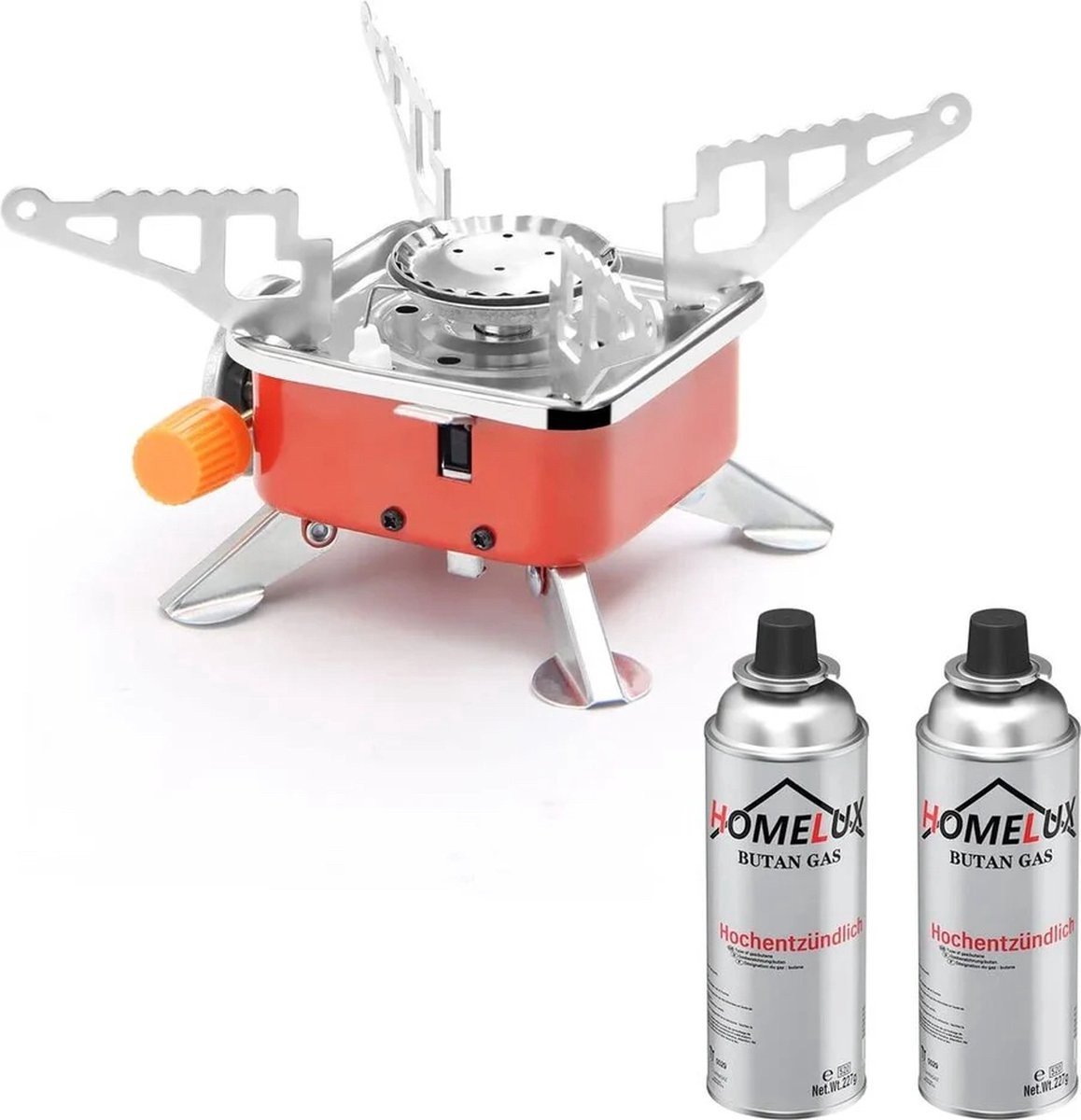 Mini Draagbare Gasverwarming voor Camping – Compacte Tentkachel met Koffer – Ideaal voor Buitenavonturen – Inclusief 2 Gasflessen