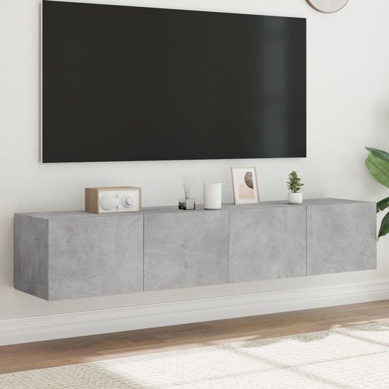 Sonni GTV001W TV-kast, lage kast, televisiekast, met ledverlichting, 12