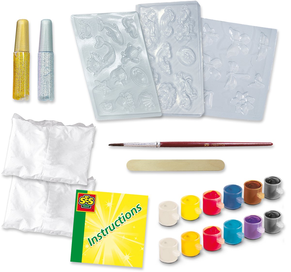 SES Creative Gieten en Schilderen Set - Unicorn en Zeemeermin Mega Box - Voor Meisjes vanaf 5 Jaar - Knutselen - Sneldrogend - Schoencadeautjes Sinterklaas — cadeau in Hobby - foto 3