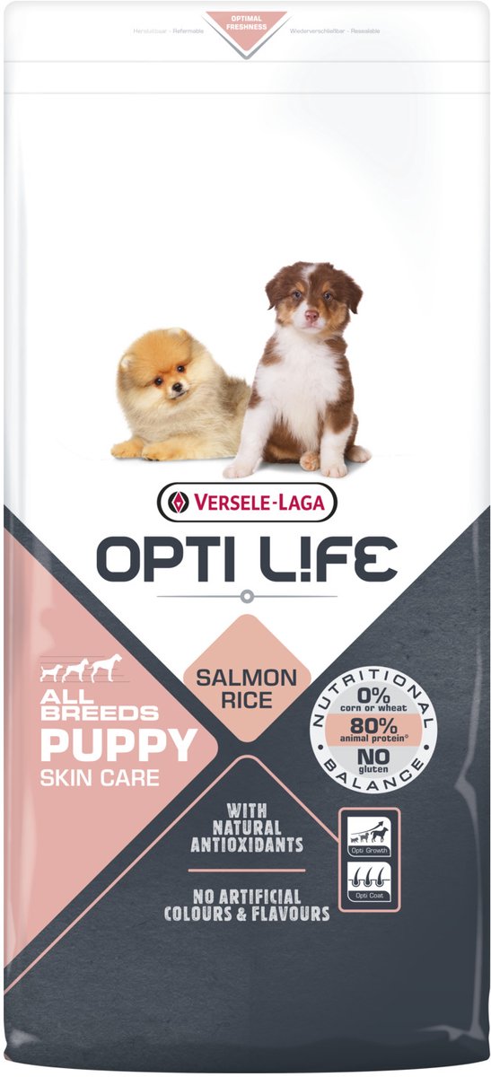 Opti Life Puppy Sensitive All Breeds hondenvoer 12,5 kg
